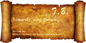 Tomanóczy Bence névjegykártya