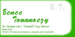 bence tomanoczy business card